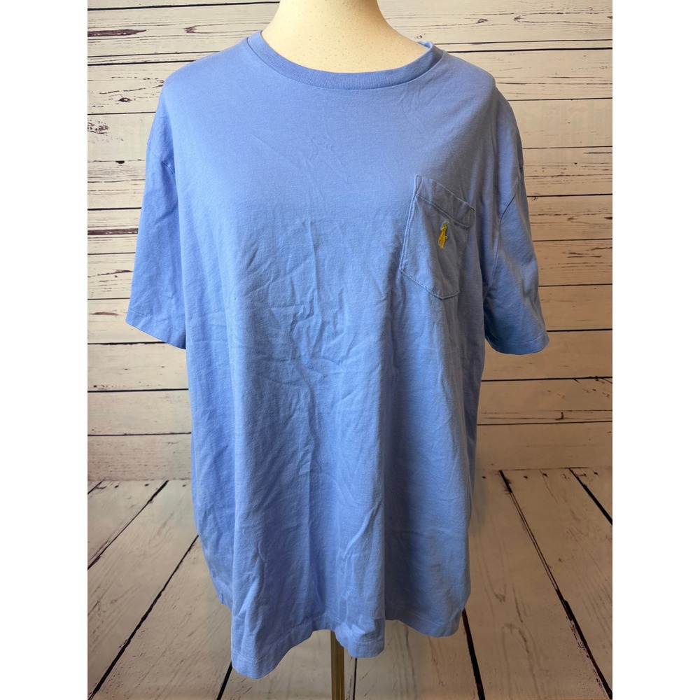 Polo Ralph Lauren Pocket T-Shirt Mens XL Extra Large Classic Fit Blue Y2K Preppy